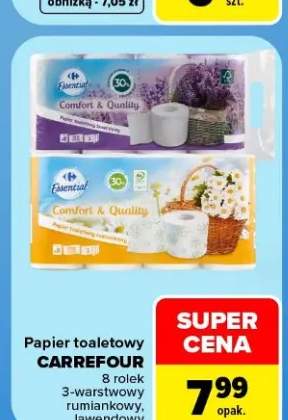 Papier toaletowy 8-pak 3-warstwowy lawendowy Carrefour +1 wariant