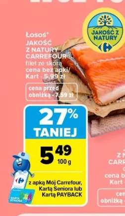 Łosoś filet ze skórą Jakość z Natury Carrefour