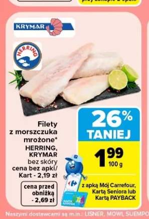 Filety z morszczuka mrożone Herring Krymar bez skóry