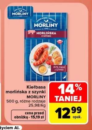 Kiełbasa morlińska z szynki Morliny
