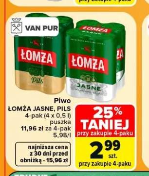 Piwo Łomża 4-pak +1 wariant
