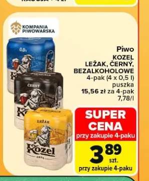 Piwo Kozel Ležák 4-pak +2 warianty