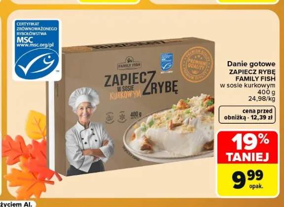 Danie gotowe Zapiecz rybę Family Fish w sosie kurkowym
