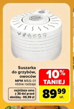 Suszarka do grzybów owoców Mpm MSG-01