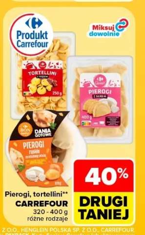 Tortellini z mięsem Carrefour +2 warianty