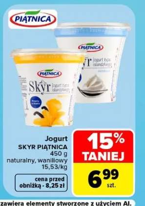 Jogurt Skyr Piątnica naturalny +1 wariant