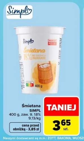 Śmietana Simpl 18%