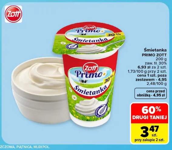 Śmietanka Primo Zott 30%