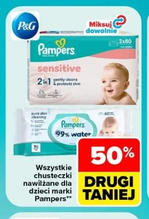 Chusteczki nawilżane dla dzieci Pampers Sensitive 2-pak +2 warianty