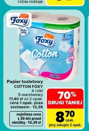 Papier toaletowy Cotton Foxy 4 rolki 5-warstwowy