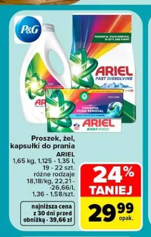 Proszek, żel, kapsułki do prania Ariel