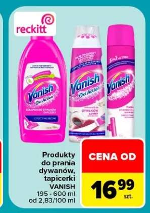 Produkty do prania dywanów i tapicerki Vanish