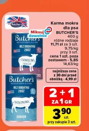 Karma mokra dla psa z jagnięciną i nerkami Butcher's +1 wariant