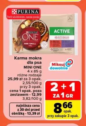 Karma mokra dla psa Mini ONE Purina 4-pak