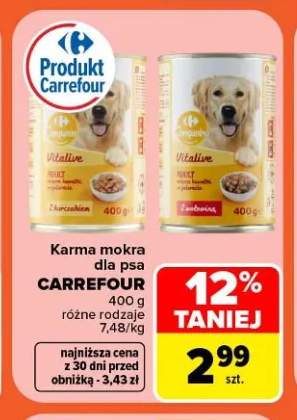 Karma mokra dla psa Carrefour