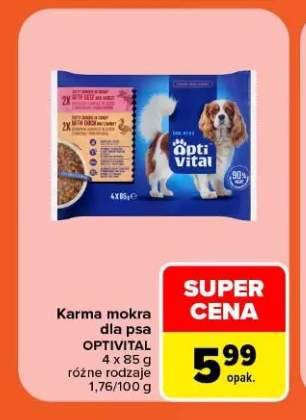 Karma mokra dla psa Optivital 4-pak
