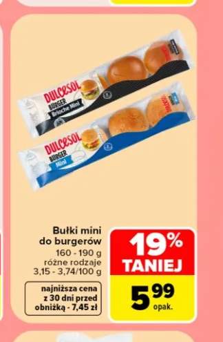 Bułki mini do burgerów Dulcesol Burger Brioche