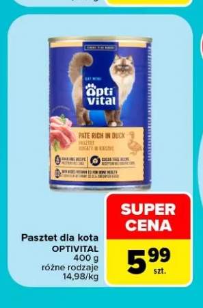 Pasztet dla kota bogaty w kaczkę Opti Vital
