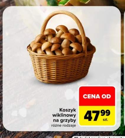 Koszyk wiklinowy na grzyby