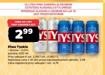 Piwo bezalkoholowe Tyskie +1 wariant