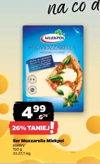 Ser mozzarella w plastrach Mlekpol