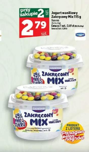 Jogurt waniliowy Zakręcony Mix Danone