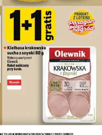 Kiełbasa krakowska sucha z szynki Olewnik