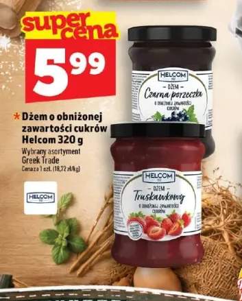 Dżem o obniżonej zawartości cukrów czarna porzeczka Helcom +1 wariant