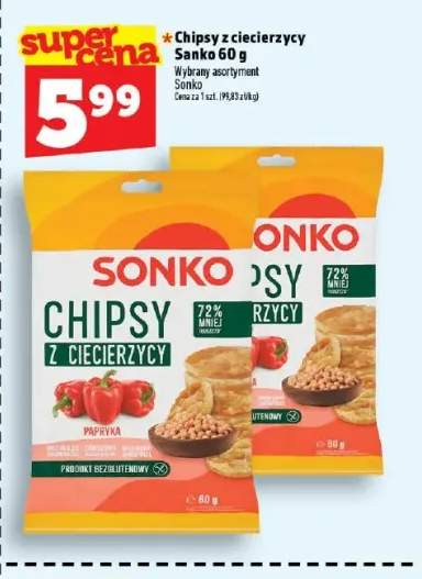 Chipsy z ciecierzycy Sonko papryka +1 wariant