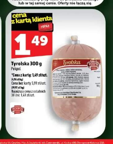 Kiełbasa tyrolska Pekpol