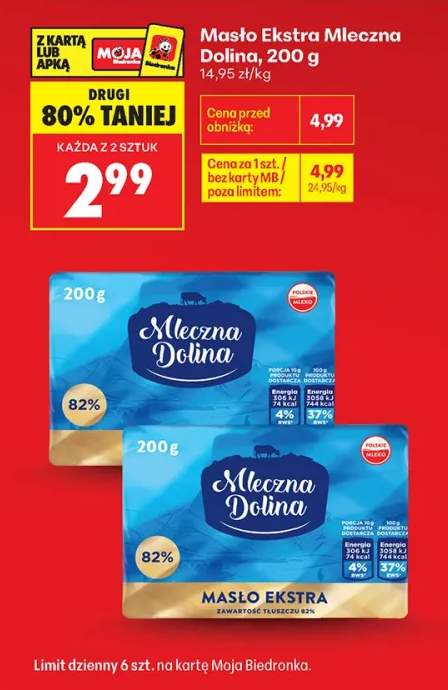 Masło ekstra Mleczna Dolina