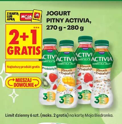 Jogurt pitny Activia truskawka kiwi +3 warianty