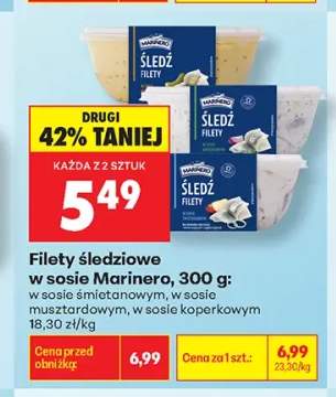 Filety śledziowe w sosie śmietanowym Marinero +2 warianty