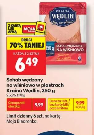 Schab wędzony na wiśniowo w plastrach Kraina Wędlin