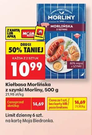 Kiełbasa Morlińska z szynki Morliny