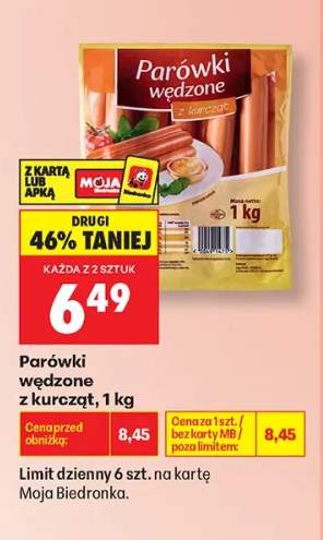 Parówki wędzone z kurcząt