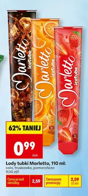 Lody tubki Marletto cola +2 warianty