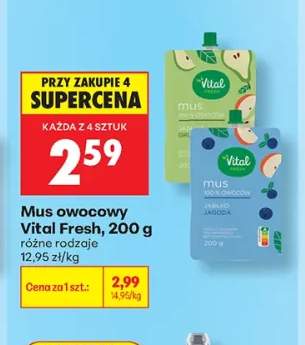 Mus owocowy Vital Fresh jabłko gruszka +1 wariant