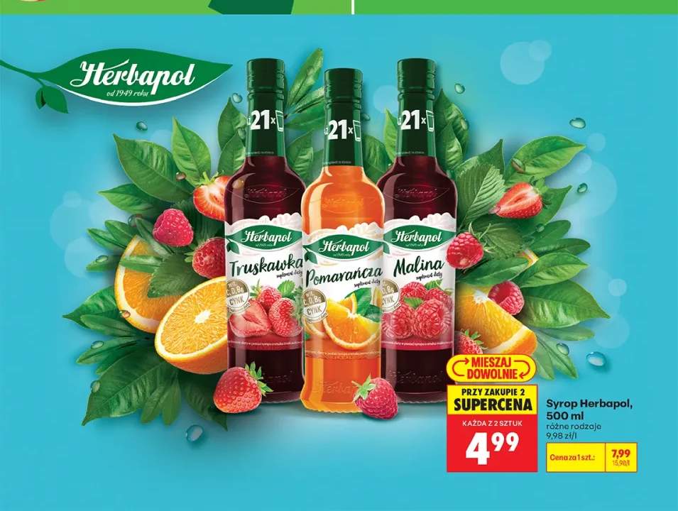 Syrop Herbapol truskawka +2 warianty