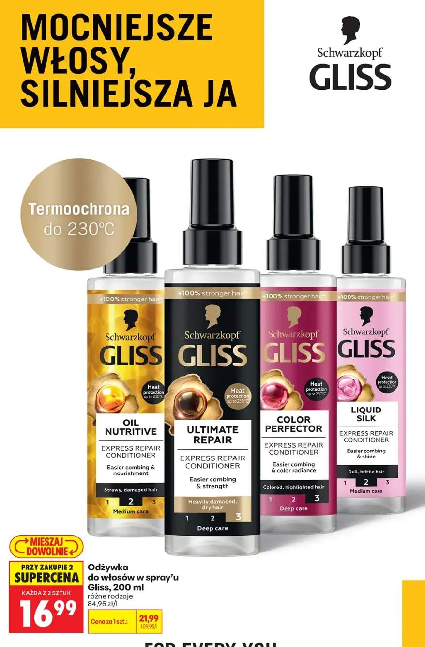 Odżywka do włosów w spray'u Gliss Oil Nutritive +3 warianty