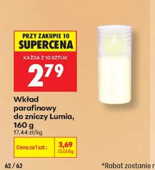 Wkład parafinowy do zniczy Lumia