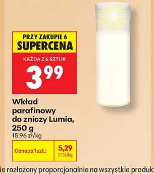 Wkład parafinowy do zniczy Lumia