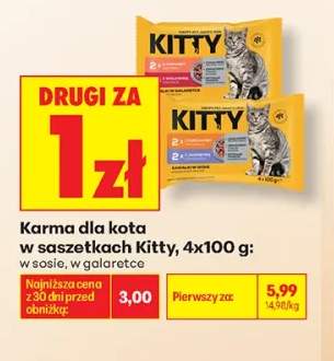 Karma dla kota w saszetkach Kitty w sosie 4-pak +1 wariant