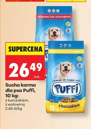 Sucha karma dla psa Puffi z kurczakiem +1 wariant