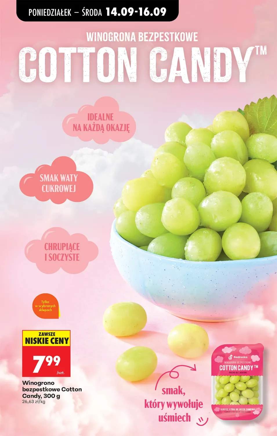 Winogrona bezpestkowe Cotton Candy