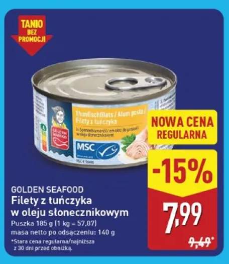 Filety z tuńczyka w oleju słonecznikowym Golden Seafood