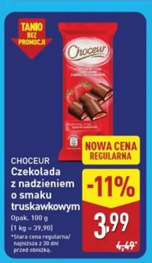 Czekolada z nadzieniem o smaku truskawkowym Choceur