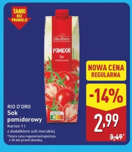 Sok pomidorowy z dodatkiem soli morskiej Rio D'oro