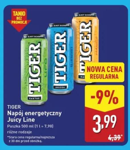 Napój energetyczny Juicy Line kaktus Tiger +2 warianty