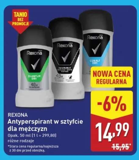 Antyperspirant w sztyfcie dla mężczyzn Quantum Dry Rexona +2 warianty